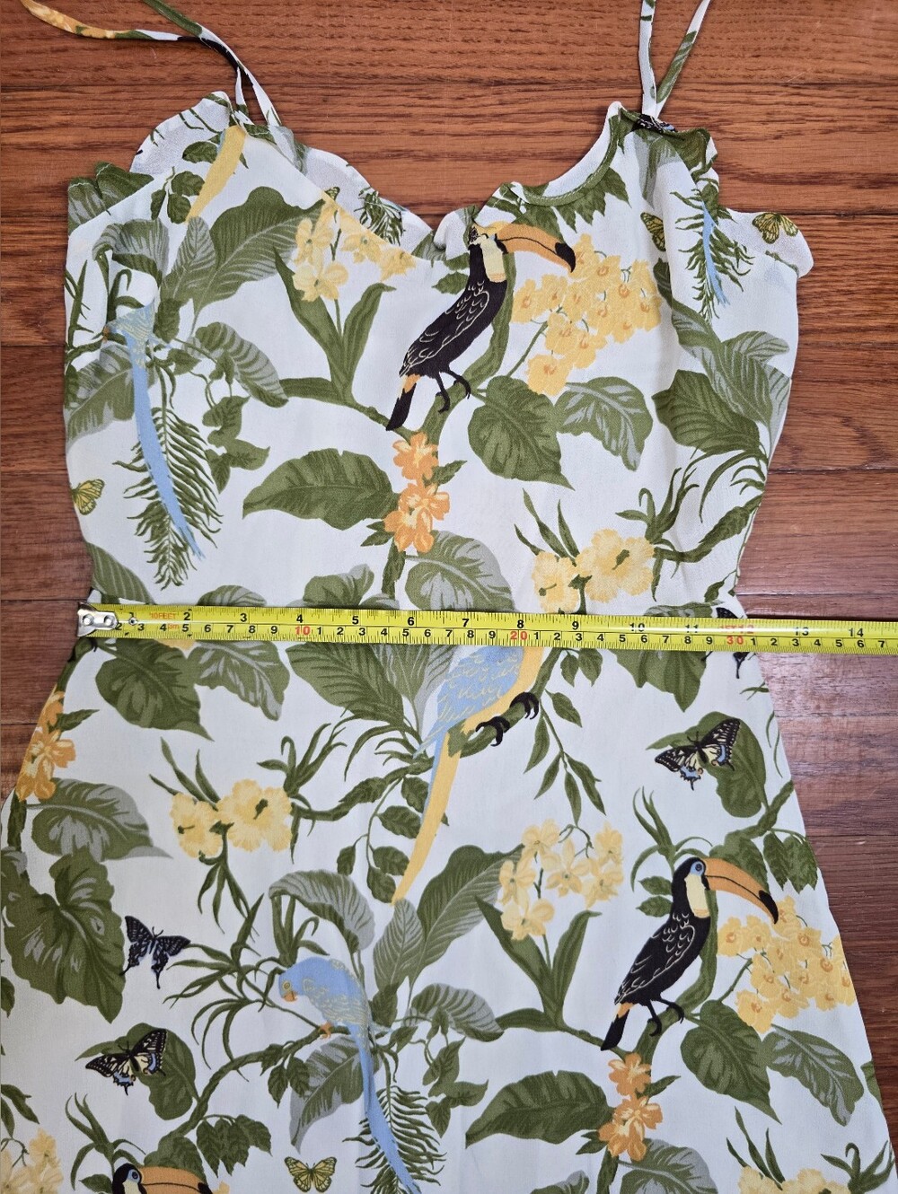Reformation Cassandra Midi Dress In Tropics Print Sz.0 Slit Adjustable Straps - Picture 14 of 16